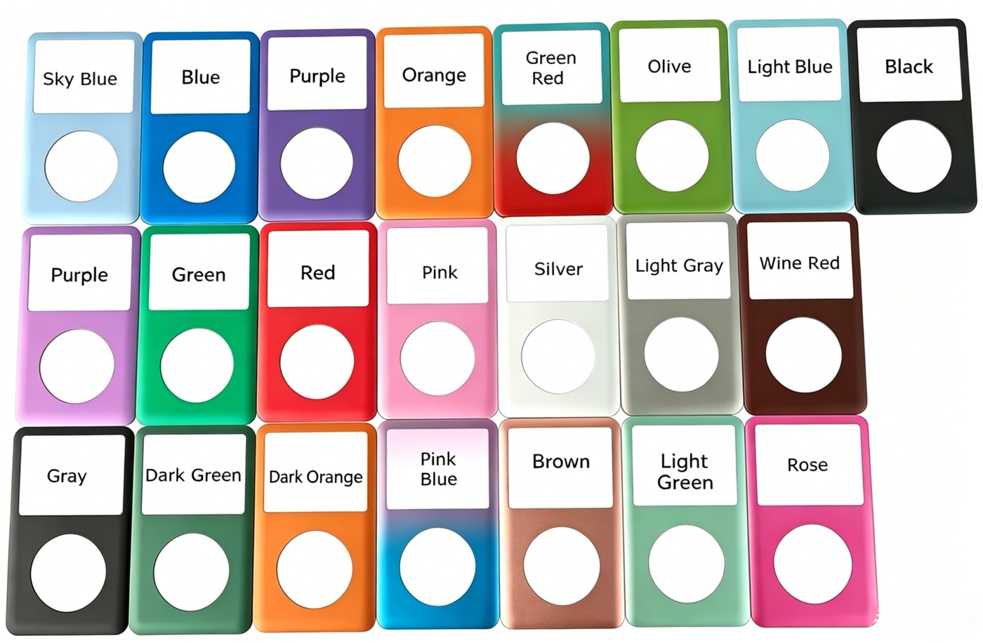 iPod classic front faceplate color options for repair parts wholesale